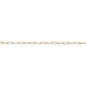 14K Yellow 1 CTW Lab-Grown Diamond Link 7" Bracelet
