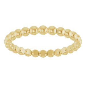 14K Yellow Beaded Stackable Ring