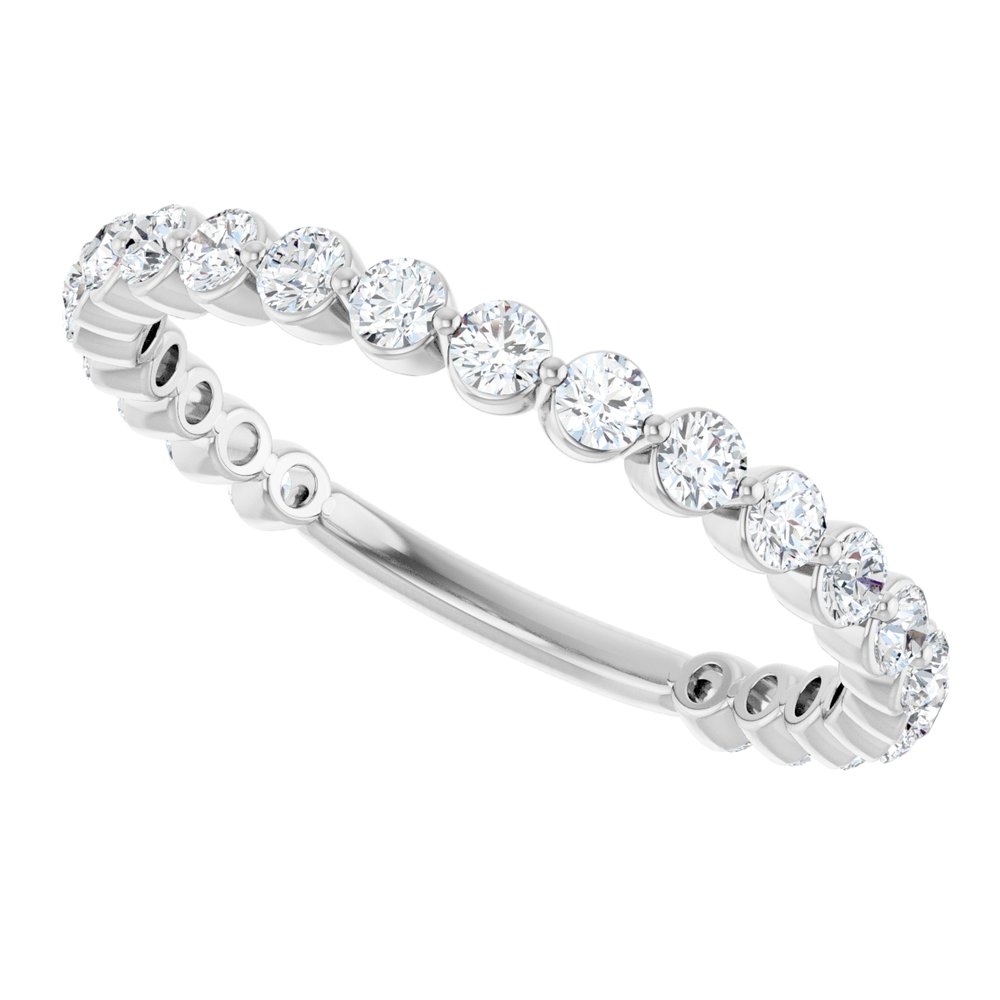14K White 3/4 CTW Lab-Grown Diamond Band