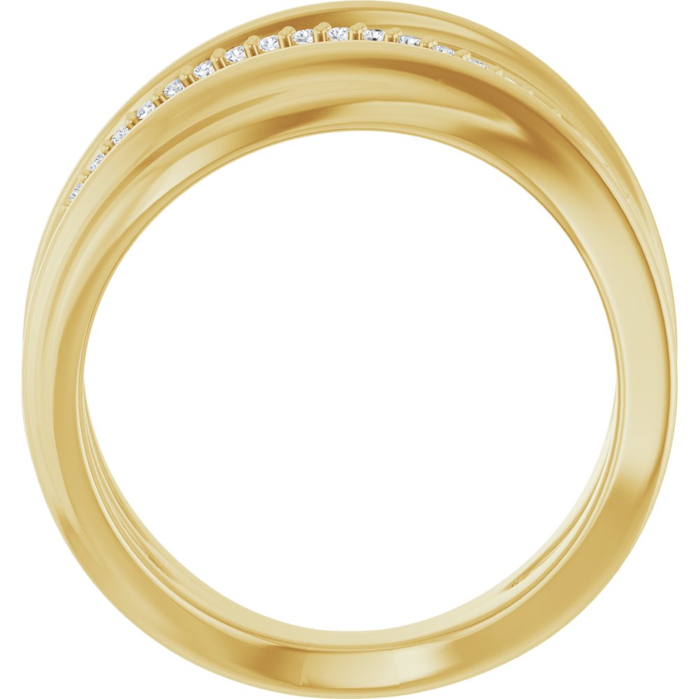 Natural Diamonds and Gold Freeform Ring