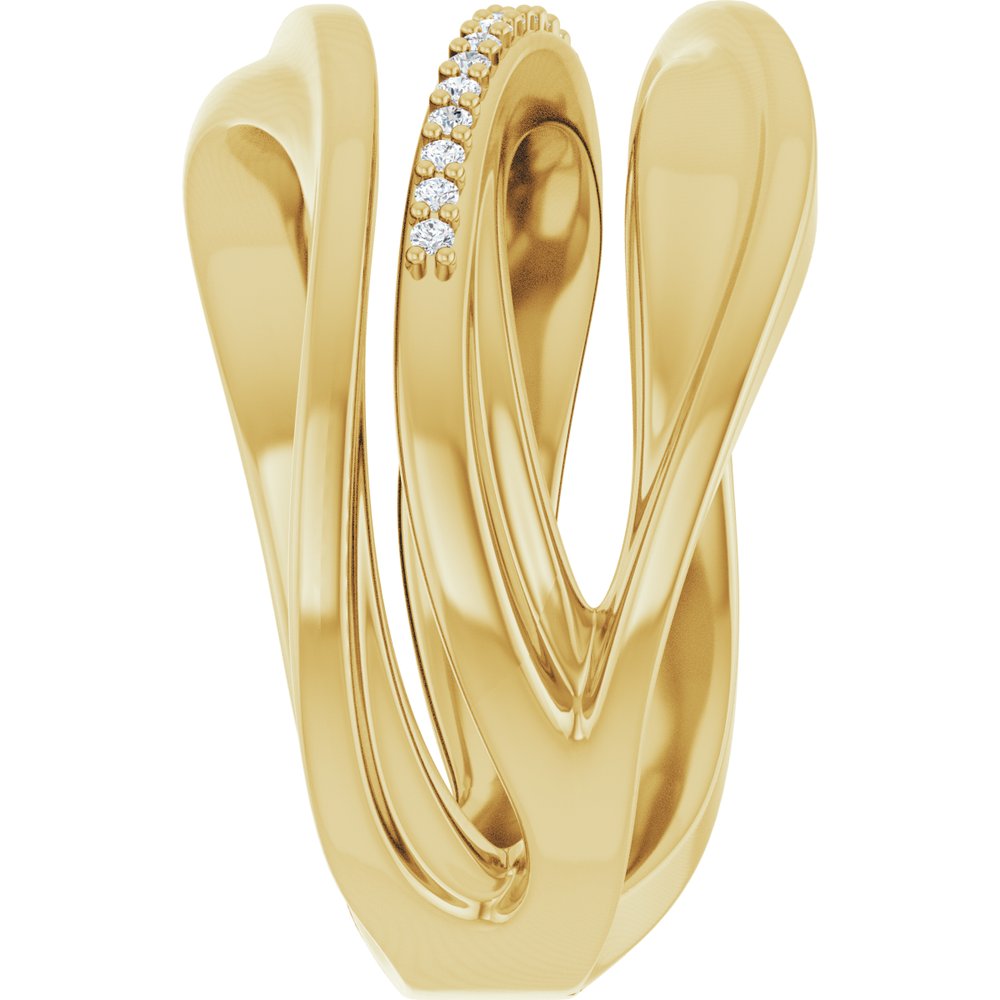 Natural Diamonds and Gold Freeform Ring