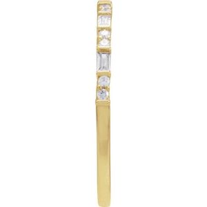 14K Yellow 1/5 CTW Natural Diamond Stackable Ring
