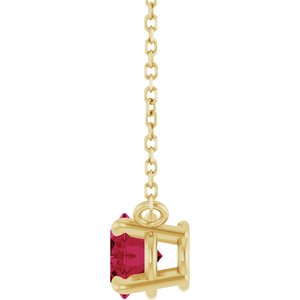 14K Yellow Lab-Grown Ruby 18" Necklace