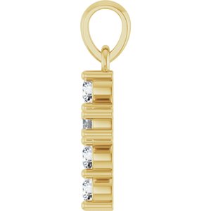 14K Yellow 1/4 CTW Lab-Grown Diamond Cross Pendant