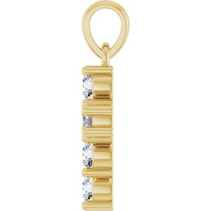 14K Yellow 1/3 CTW Lab-Grown Diamond Cross Pendant