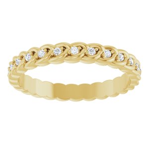 14K Yellow 1/5 CTW Natural Diamond Rope Eternity Band Size 7