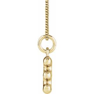 14K Yellow Bubble Initial E 18" Necklace