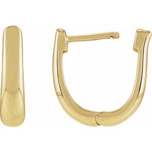 14K Yellow Hinged 15 mm Hoop Earrings