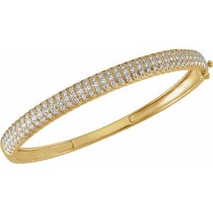 14K Yellow 1 3/8 CTW Lab-Grown Diamond Bangle 7" Bracelet