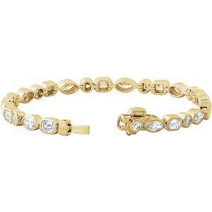 14K Yellow 7 1/8 CTW Lab-Grown Diamond Line 7" Bracelet