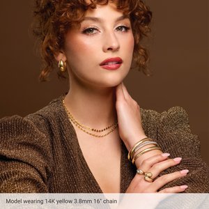 14K Yellow 3.8 mm Hollow Puffed Anchor 16" Chain