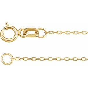 14K Yellow .80 mm Diamond-Cut Cable 18" Chain