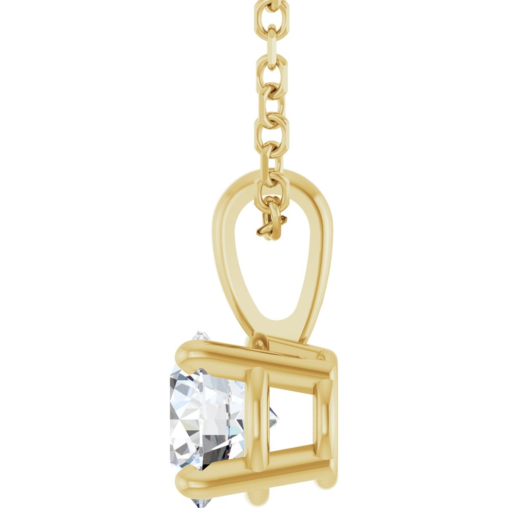Diamonds and 14k Yellow Gold Solitaire Necklace