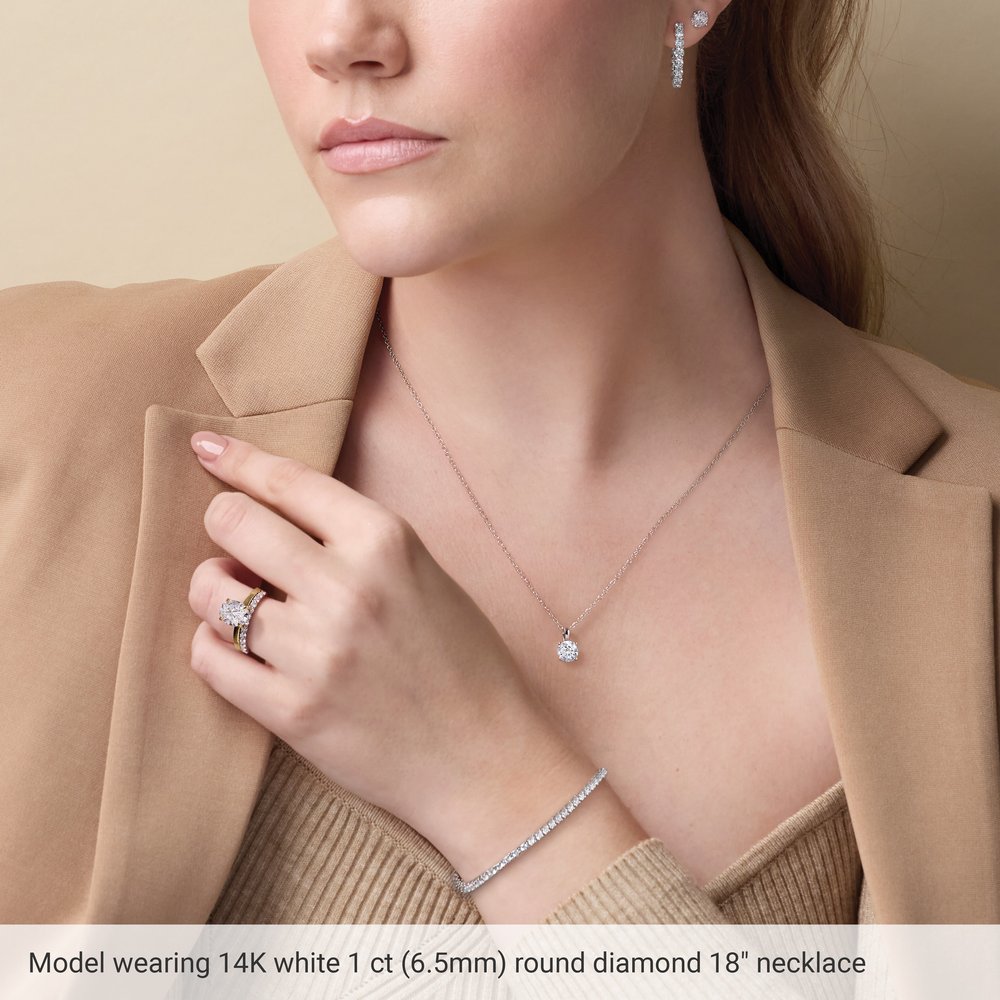 14K Yellow 1 CT Lab-Grown Diamond 18" Necklace