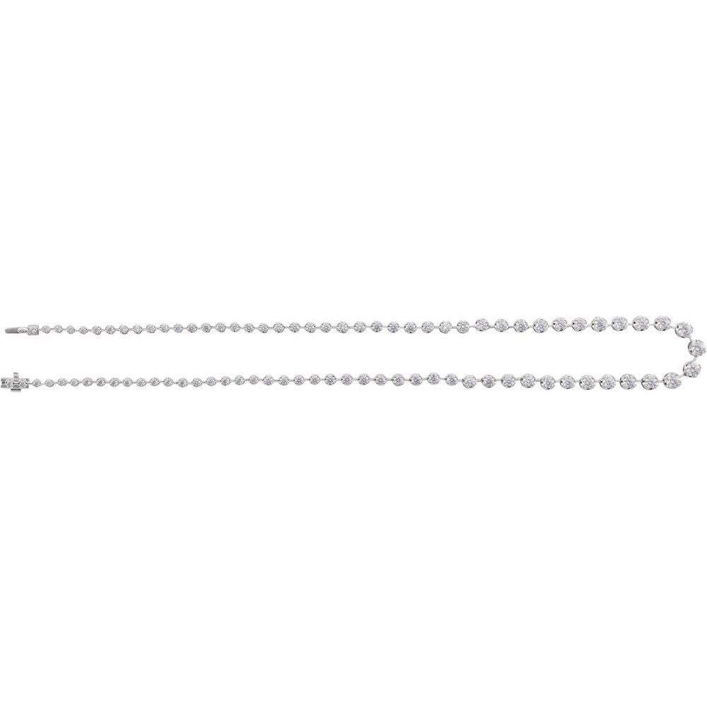 Diamonds and White Gold Tennis Necklace