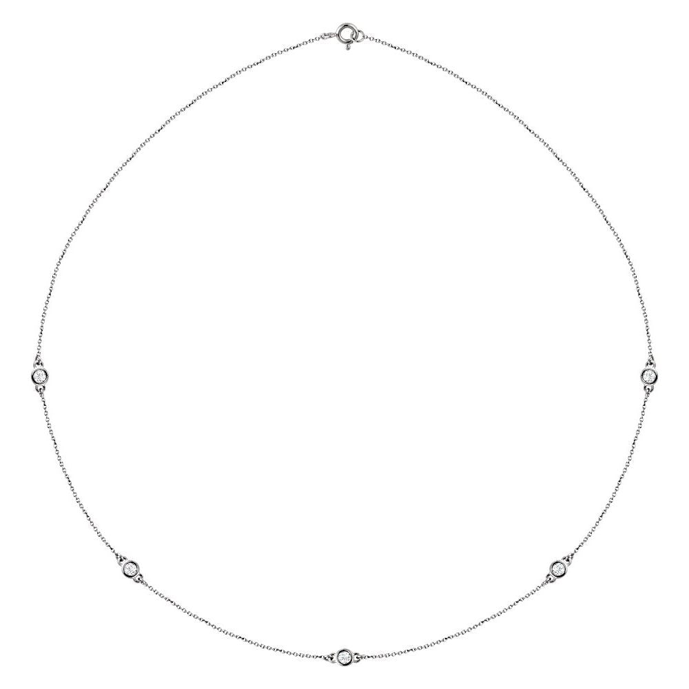 Diamonds and White Gold 5 Station Necklace