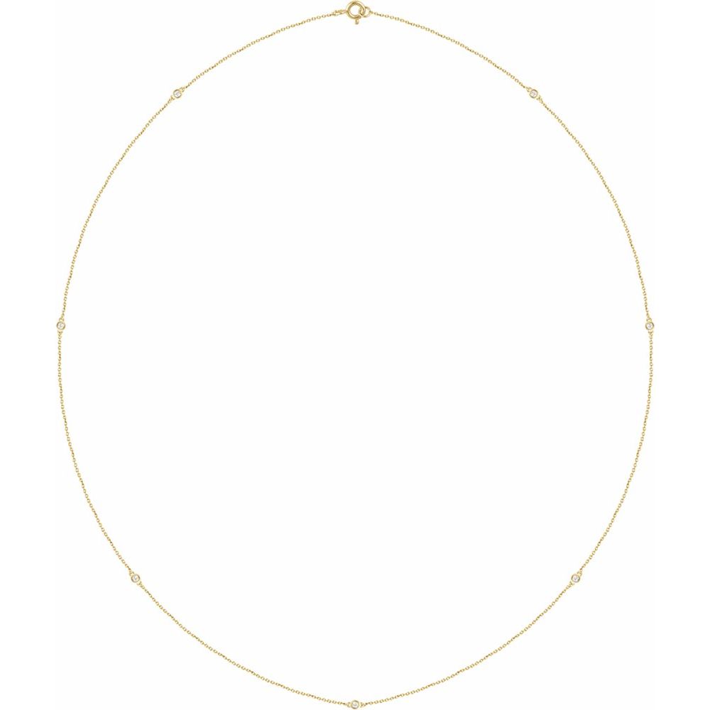 Diamonds and 14k Yellow Gold 7 Station Necklace