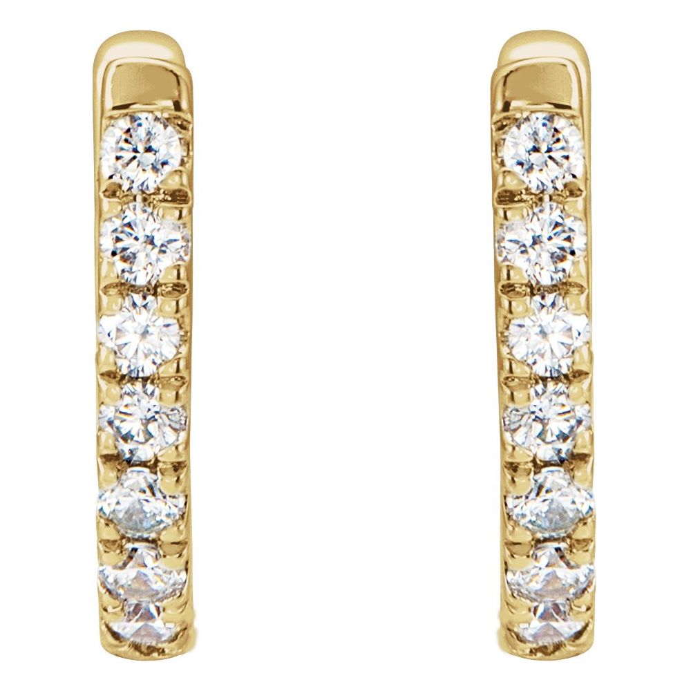 Natural Diamonds and Gold Aria Hoops