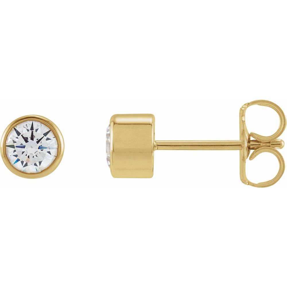 Diamonds and Gold Bezel Studs