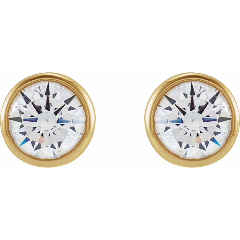 Diamonds and Gold Bezel Studs