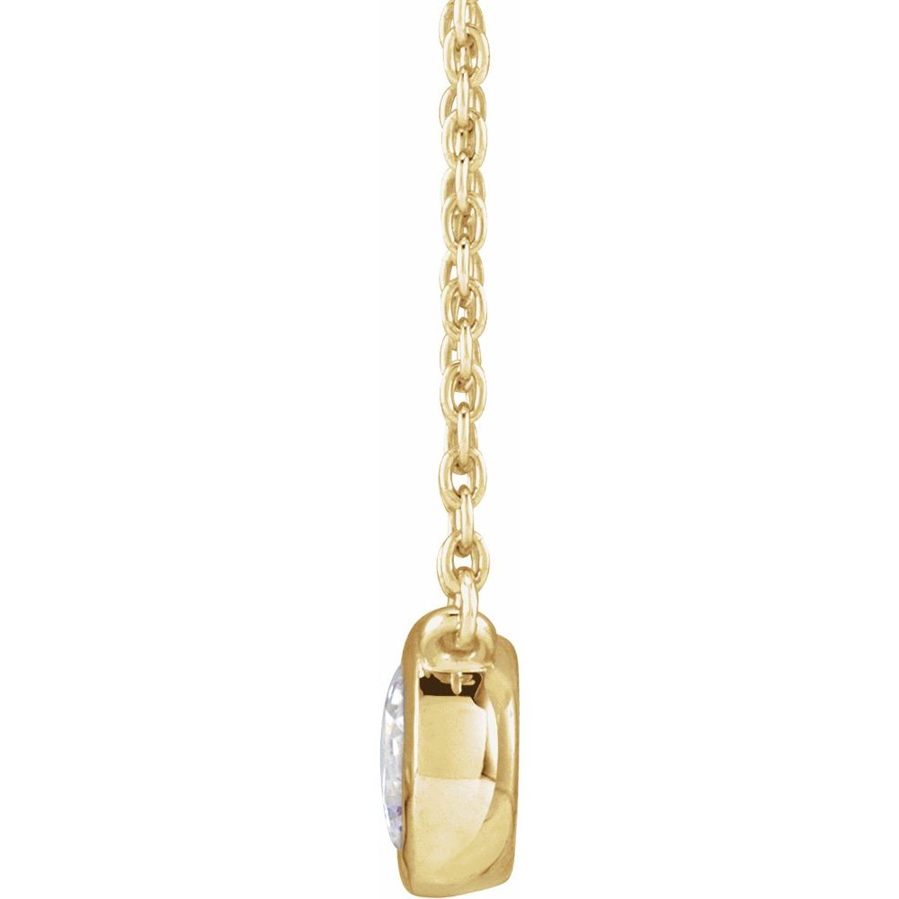 Diamonds and 14k Yellow Gold Solitaire Necklace