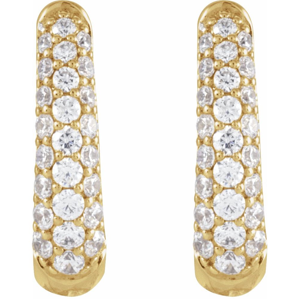 Diamonds and 14k Gold Hoop Earrings