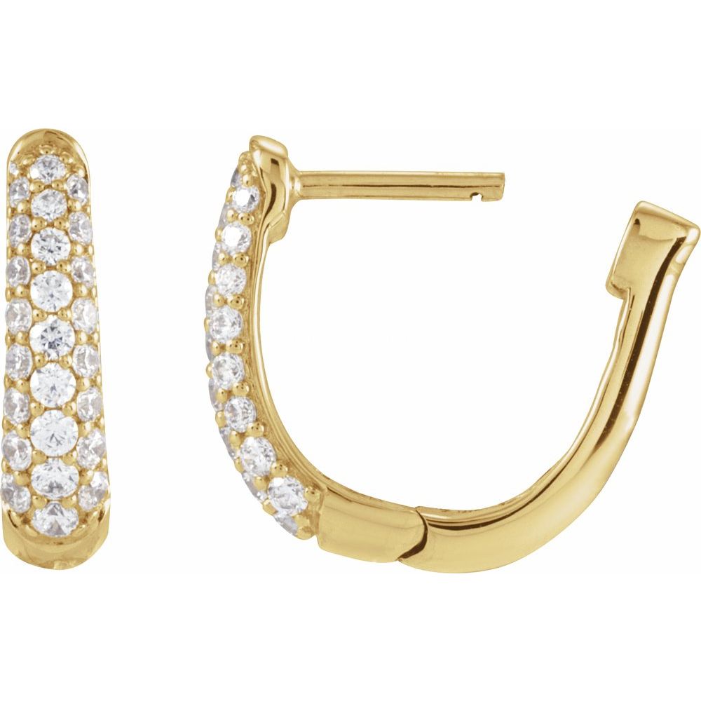 Diamonds and 14k Gold Hoop Earrings