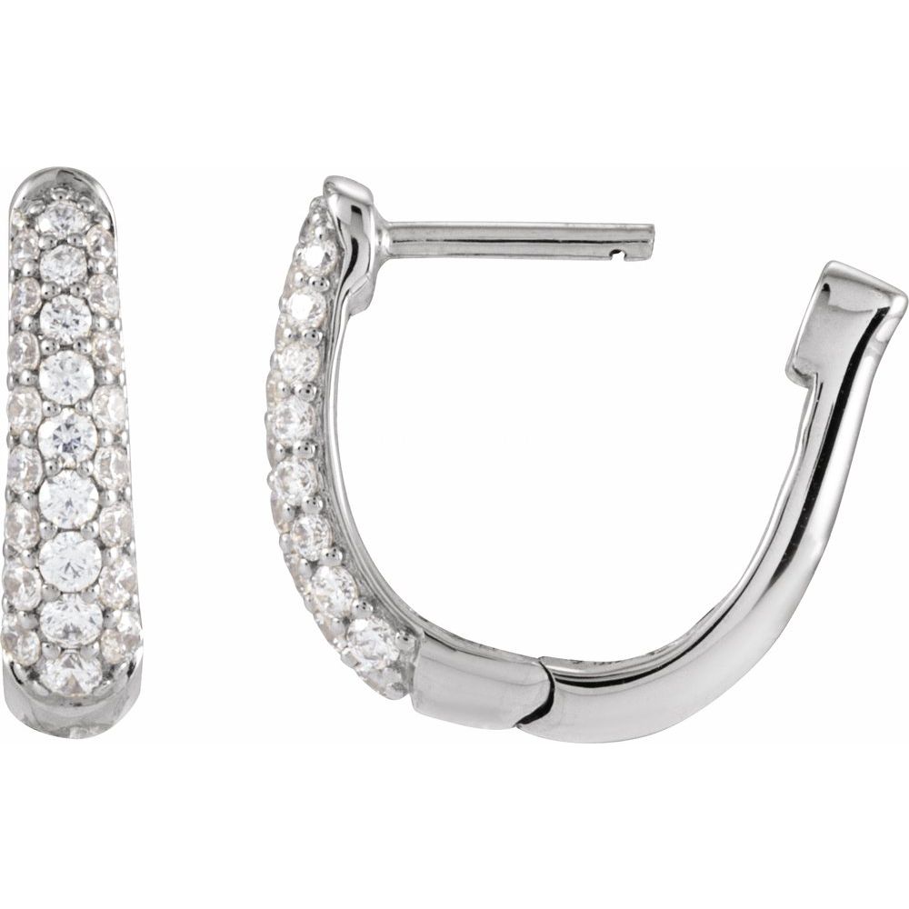 Diamonds and 14k Gold Hoop Earrings