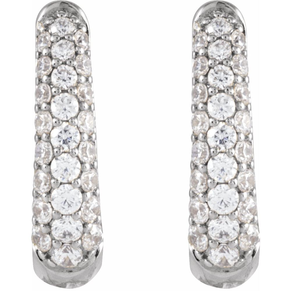 Diamonds and 14k Gold Hoop Earrings
