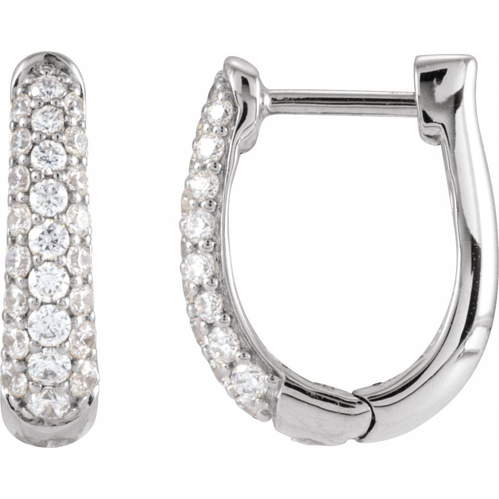 Diamonds and 14k Gold Hoop Earrings