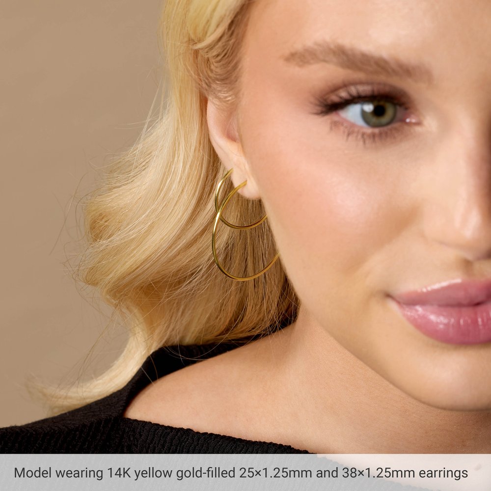 14K Yellow Gold-Filled 25 mm Hoop Earrings