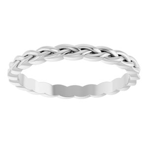 14K White 2 mm Woven-Design Band Size 7