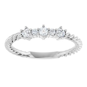 14K White 1/5 CTW Natural Diamond Rope Anniversary Band