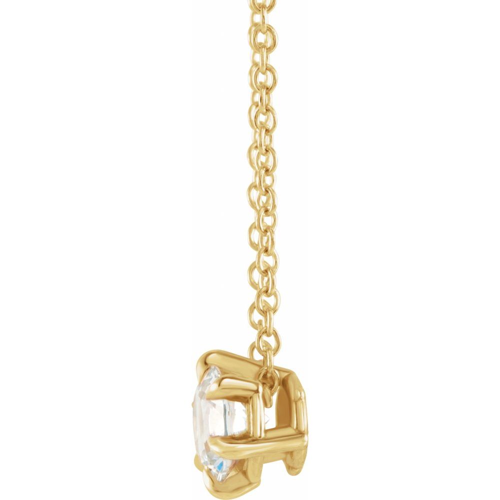 Diamonds and 14k Yellow Gold Solitaire Necklace