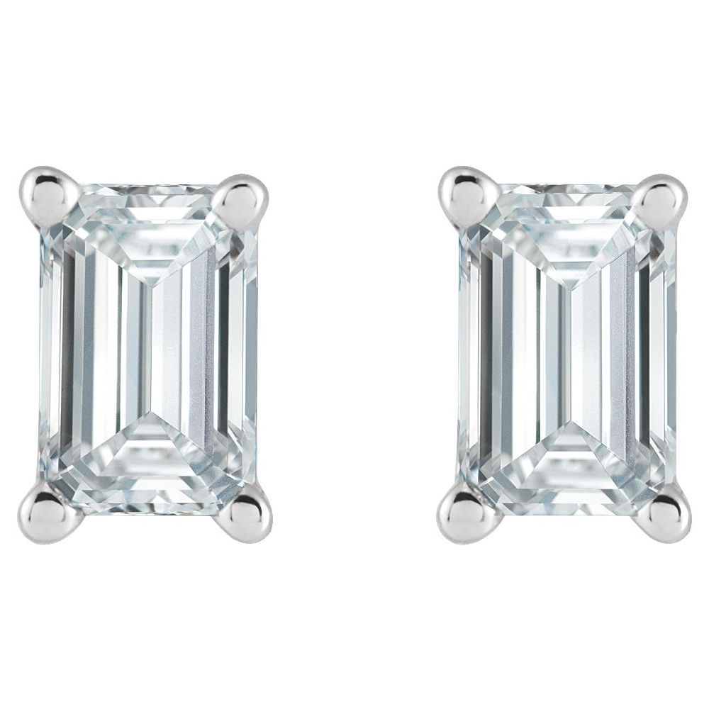 Diamonds and Gold Emerald Stud Earrings