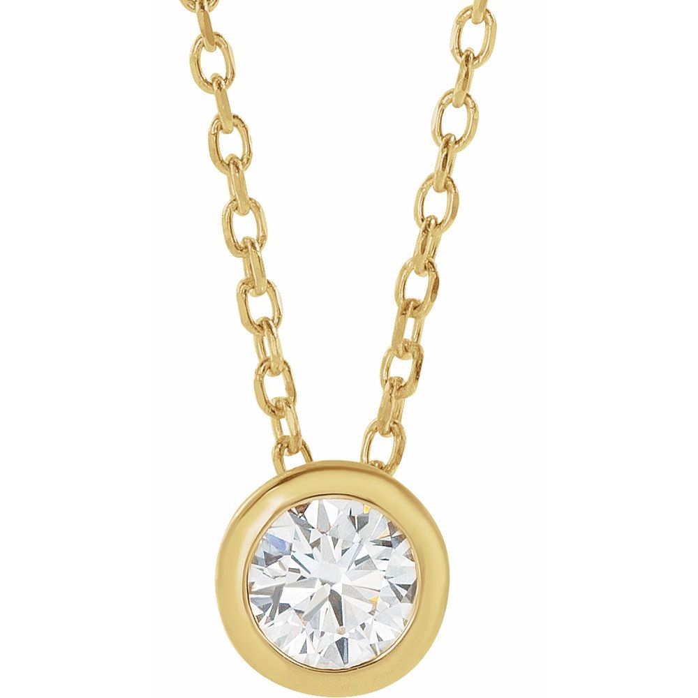 Diamonds and Gold Bezel Necklace