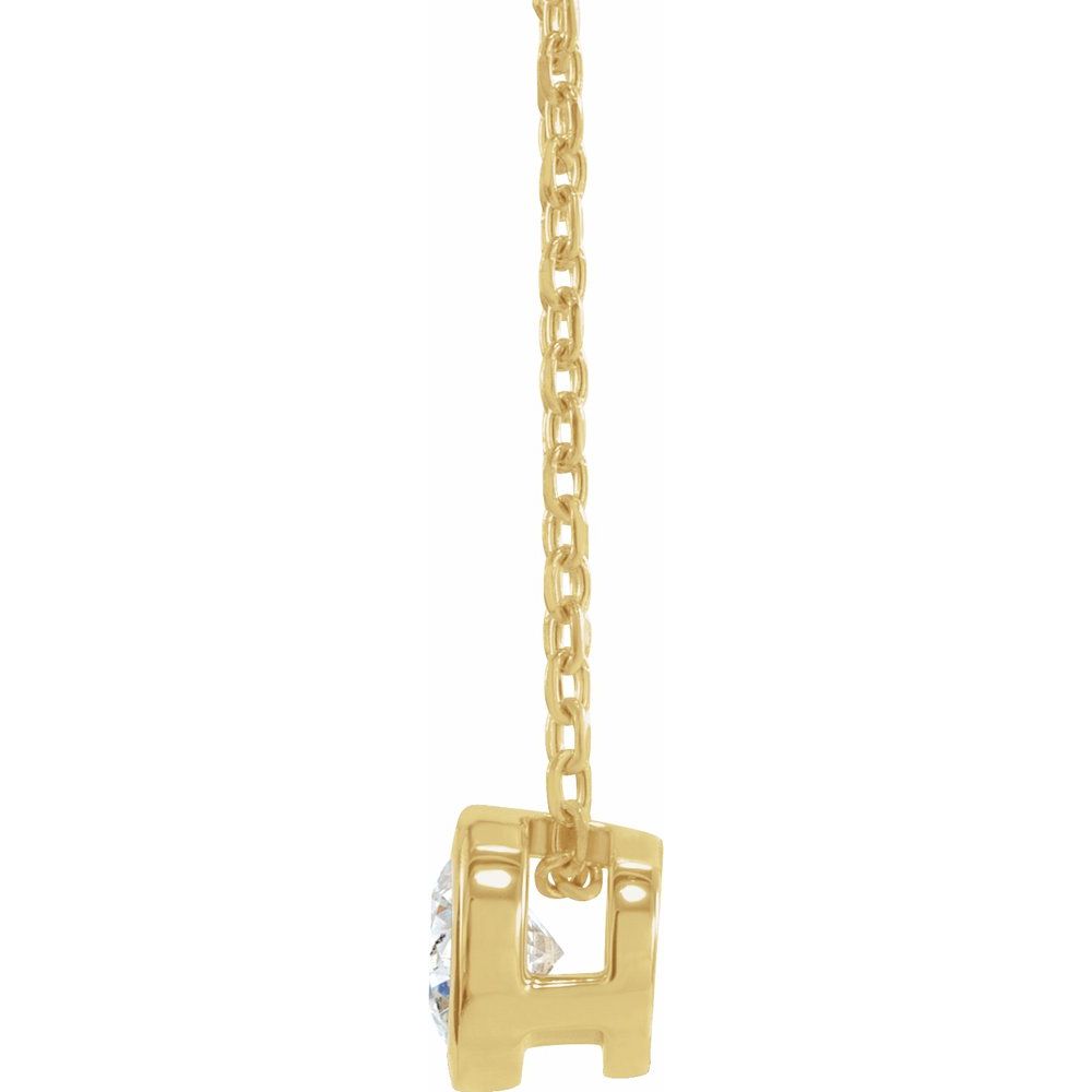 Diamonds and Gold Bezel Necklace