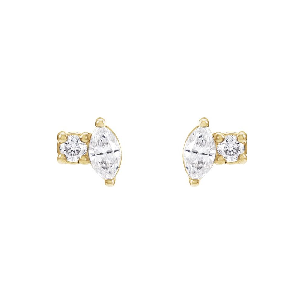 Natural Diamonds and Gold Fiore Earrings