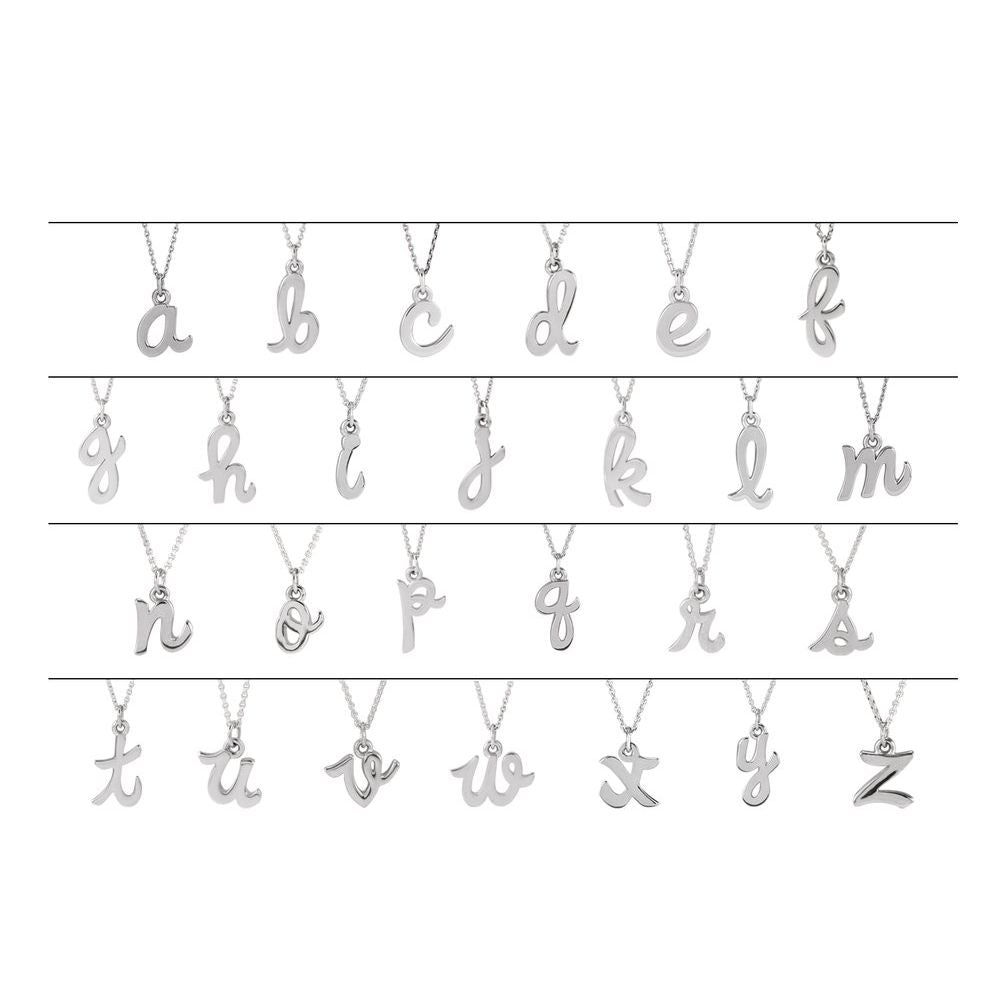 14K Yellow Petite Initial M 16" Necklace