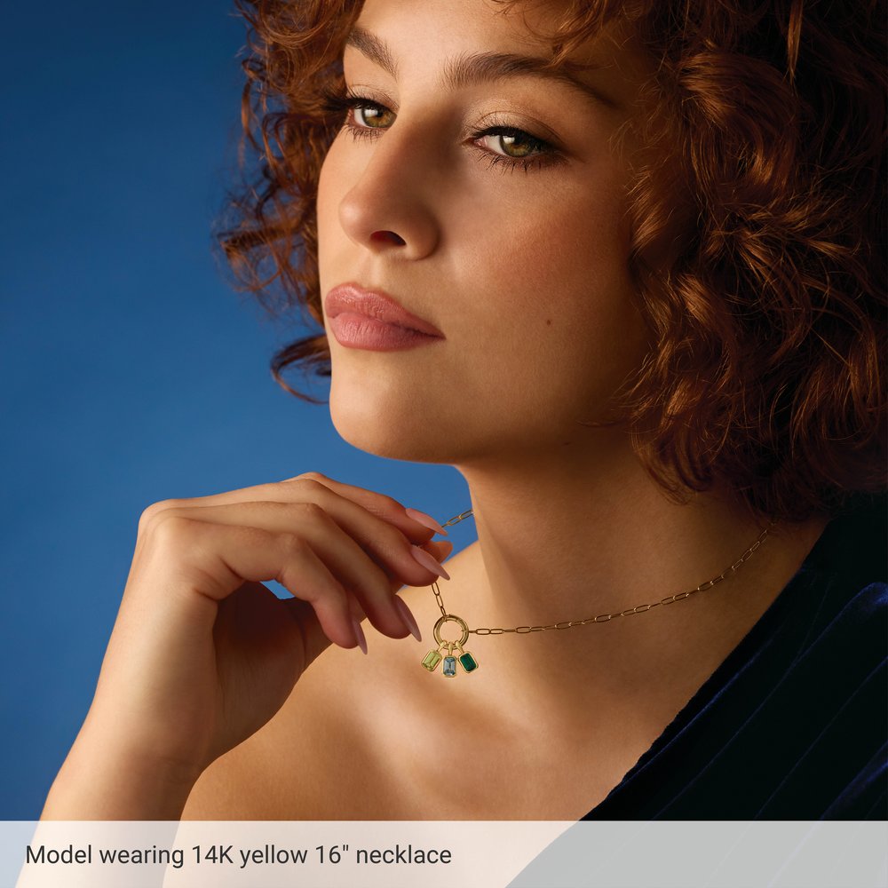 14K Yellow Circle Charm 16" Necklace