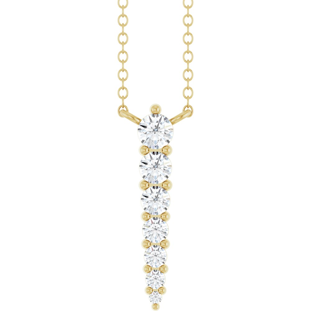 Diamonds and 14k Yellow Gold Graduated Necklace