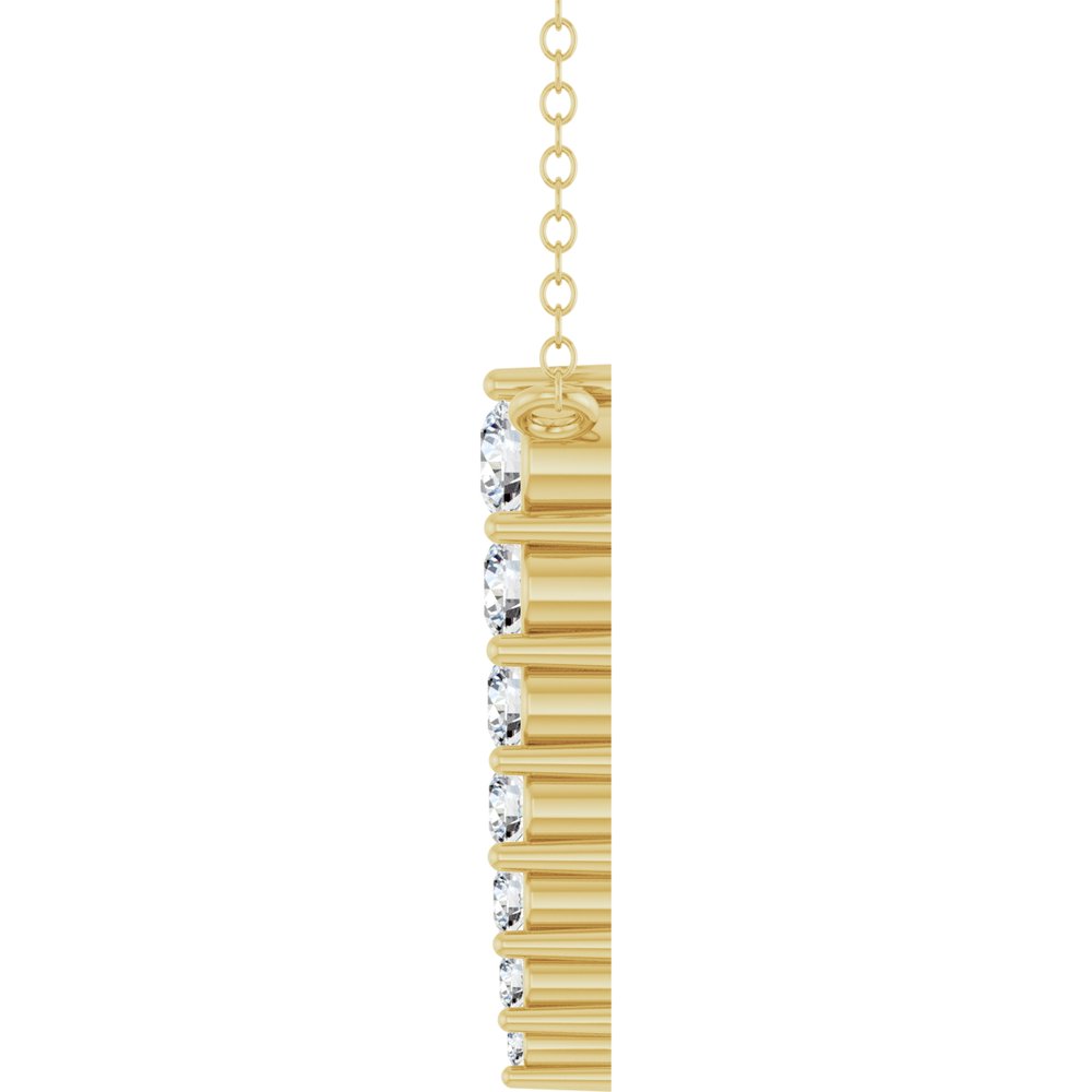 Diamonds and 14k Yellow Gold Graduated Necklace