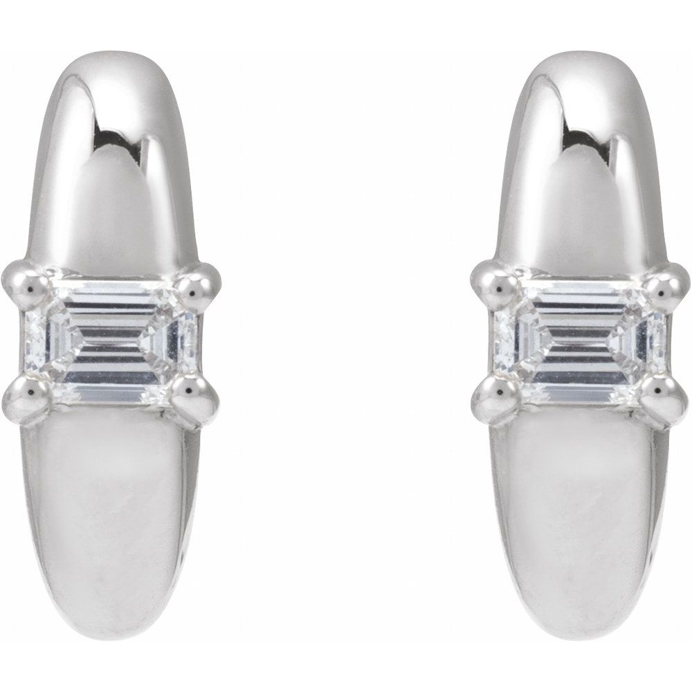 Diamonds and 14k Gold Hoop Earrings
