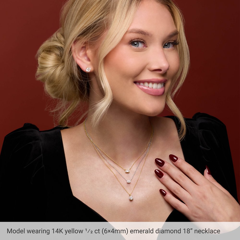 14K White 1/2 CT Lab-Grown Diamond 18" Necklace