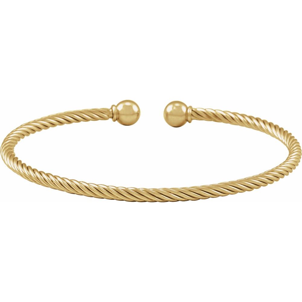 14K Yellow Gold-Filled 3 mm Cuff 6 7/10" Bracelet