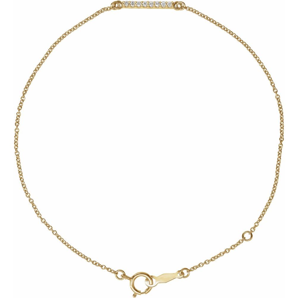 Natural Diamond and Gold Bar Bracelet