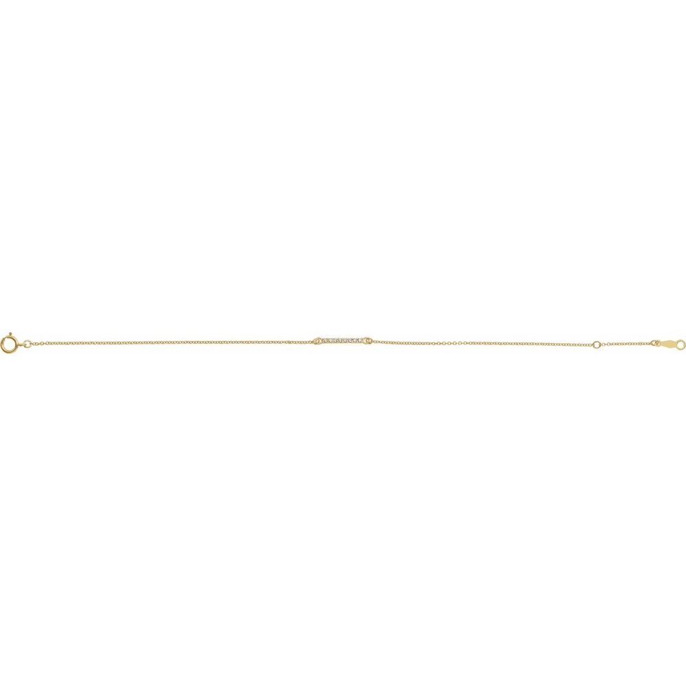 Natural Diamond and Gold Bar Bracelet
