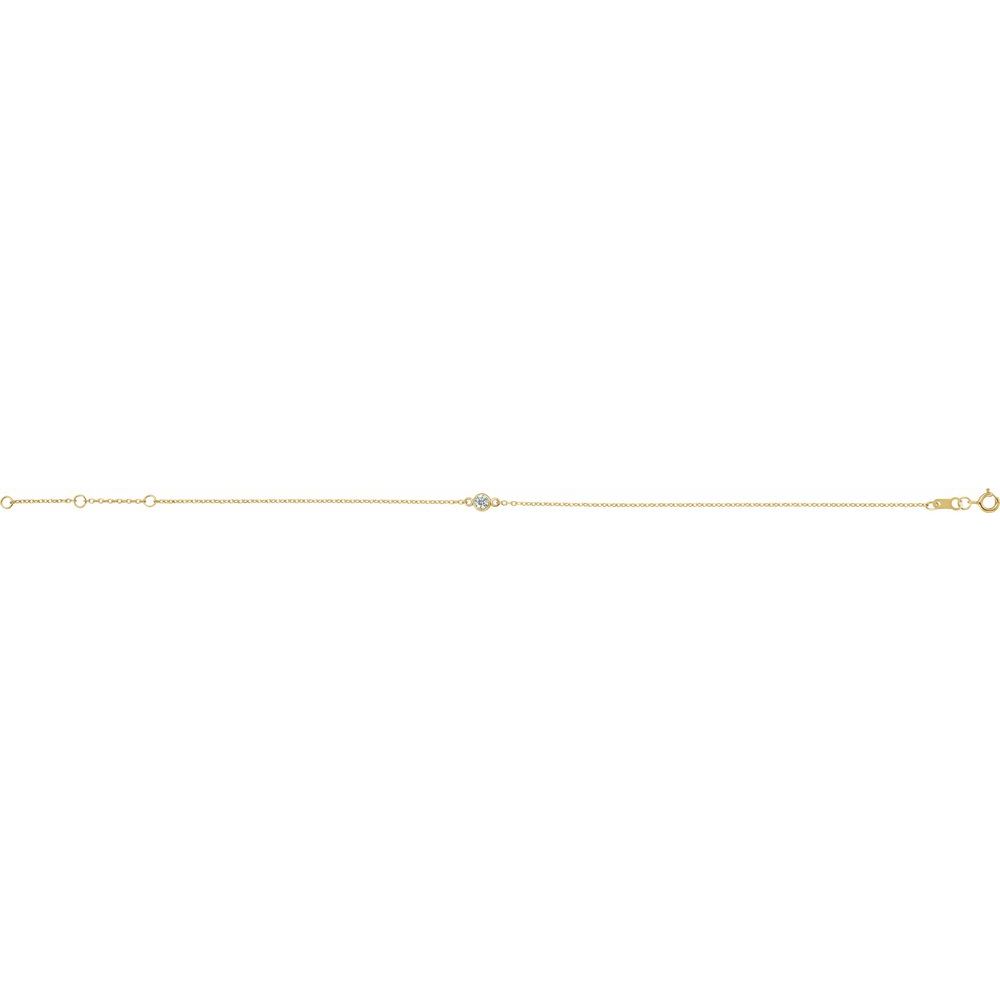 Natural Diamond and Gold Solitaire Bracelet