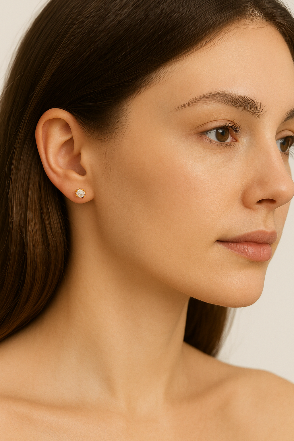 Solitaire Moissanite Stud Earrings