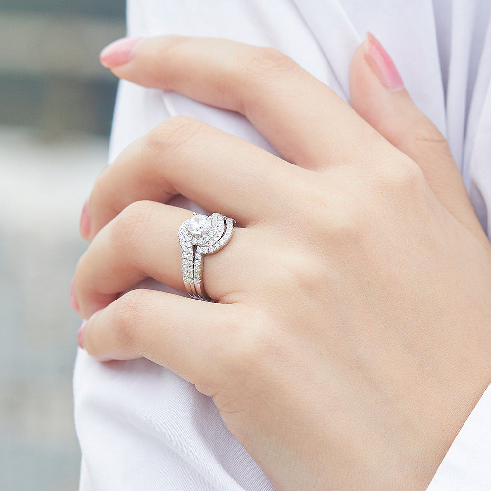Signature Moissanite Double Row Ring